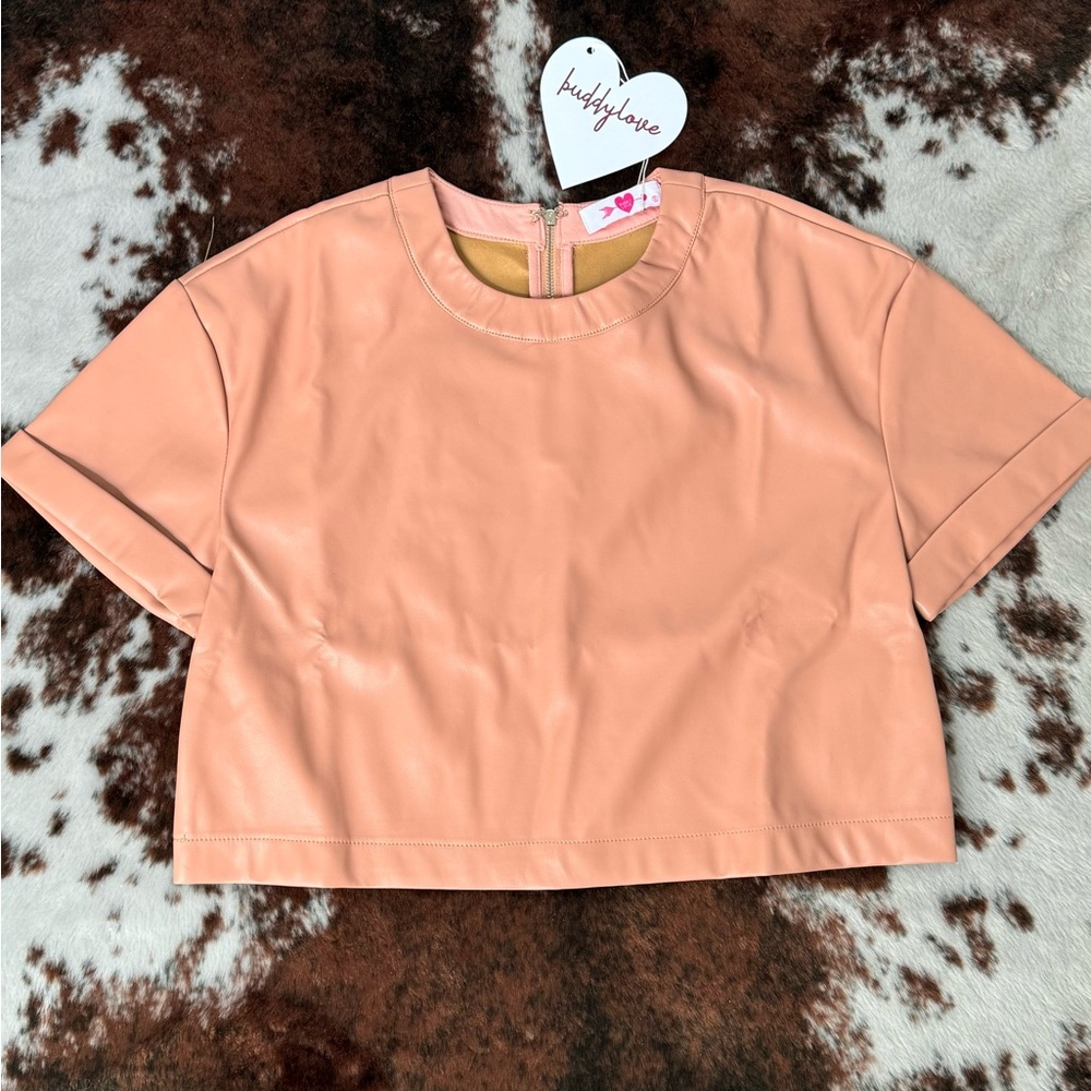 BuddyLove Taylor Cropped Vegan Leather Top
